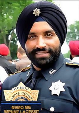 PHOTO: This photo provided by Harris County Sheriffs office shows Deputy Sandeep Dhaliwal. Dhaliwal was shot and killed while making a traffic stop Friday, Sept. 27, 2019 near Houston.