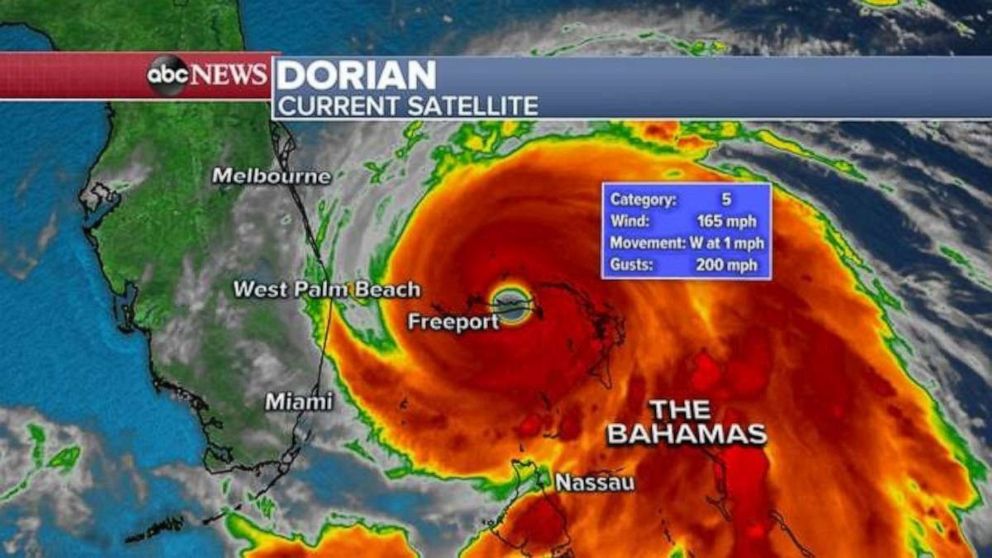 PHOTO: Hurricane Dorian has gusts of up to 200 MPH on Monday morning. 