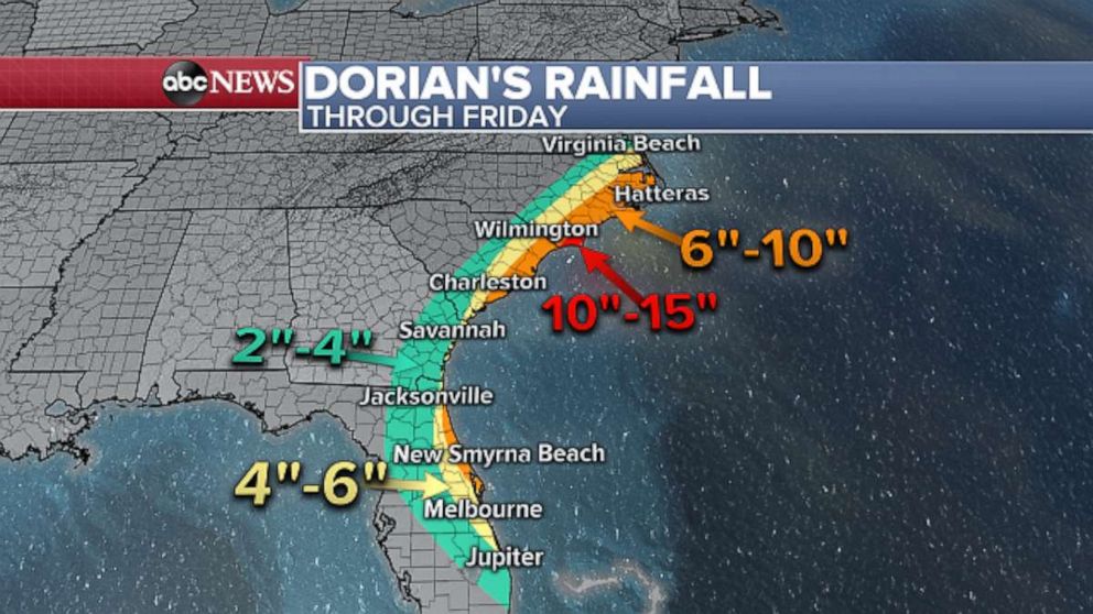 PHOTO: Over the next several days, more than a half foot of rain is possible along portions of the Southeast coast.