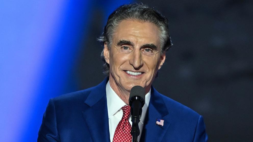 PHOTO: North Dakota Governor Doug Burgum speaks during the third day of the 2024 Republican National Convention in Milwaukee, July 17, 2024.