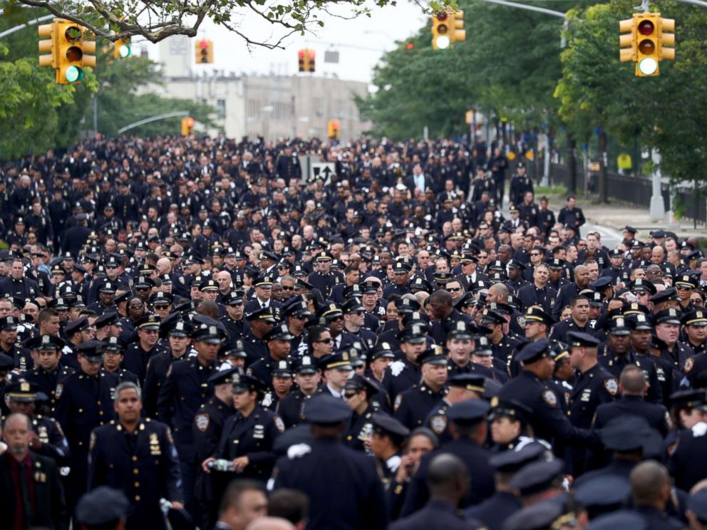 Slain NYPD officer 'died a patriot,' mayor says at funeral - ABC News