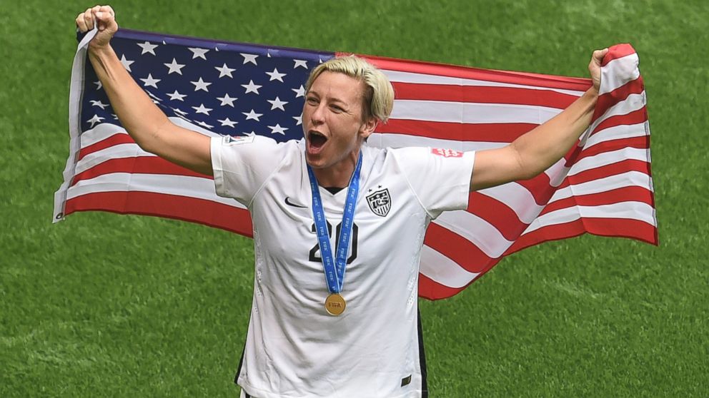 PHOTO: Abby Wambach of the USA celebrates their victory over Japan at the end of the FIFA Women's World Cup 2015 final match between USA and Japan, at BC Place Stadium in Vancouver, Canada, July 5, 2015. 