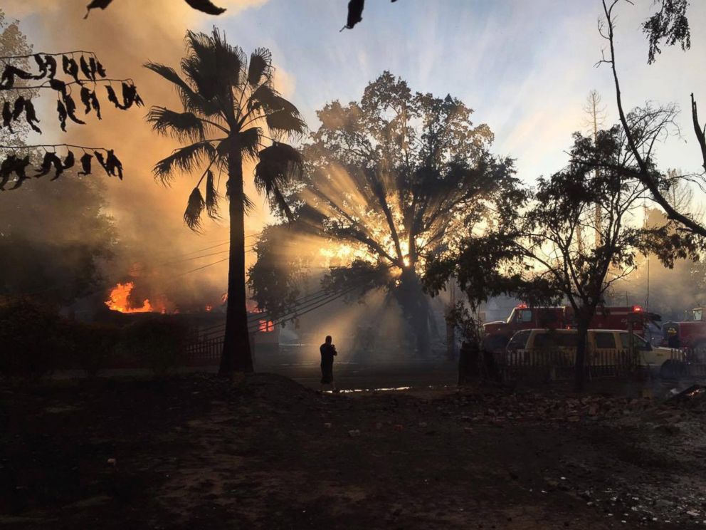 PHOTO: A handout photo provided by Calfire shows the destruction caused by the Clayton Fire in Lake County, California, Aug. 15, 2016.  