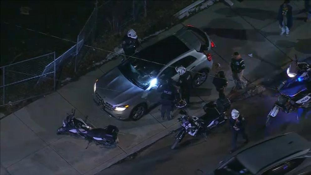 PHOTO: Multiple injuries have been reported after a car plowed into a crowd of people in Philadelphia on Sunday night.