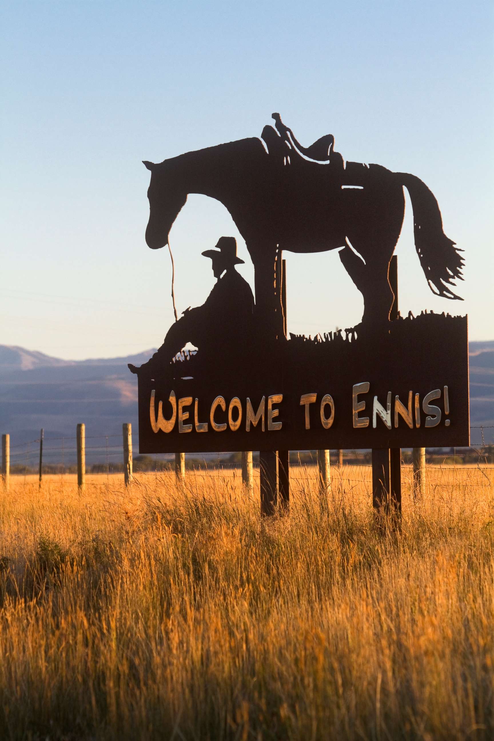PHOTO: A welcome Sign to Ennis, Montana.