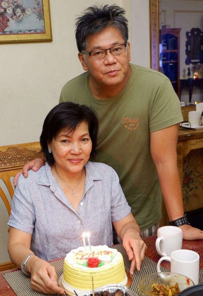 PHOTO: Erwin Lambrento with his wife, Aurora Lambrento, celebrating her birthday in an undated photo. 