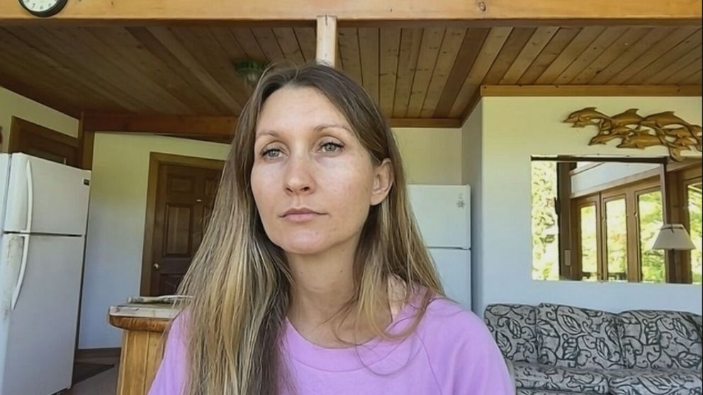 PHOTO: Maui resident Stephanie Evans talks about escaping the fires in Lahaina that destroyed her family's home.