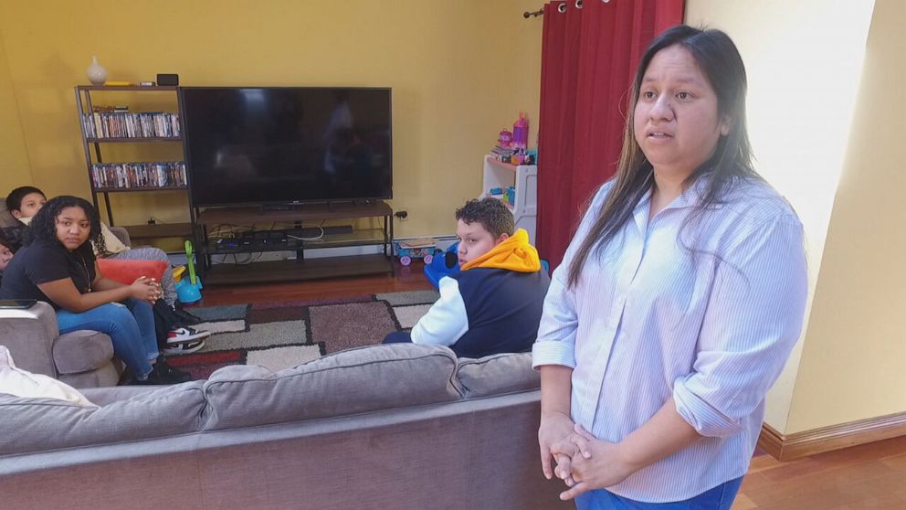 PHOTO: A working single mom of six at her home in Dover, New Jersey amid the coronavirus outbreak.