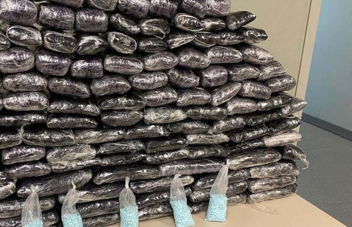 PHOTO: The DEA has seized approximately one million pills laced with fentanyl allegedly linked to the Sinaloa Cartel in what authorities say is the biggest bust for the drug in California history on July, 5, 2022, in Inglewood, California.