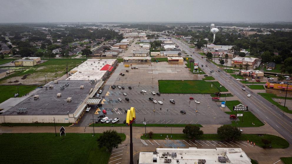 PHOTO: A drone view of the city as Hurricane Francine approaches the U.S. Gulf Coast, in Morgan City, La., Sept. 11, 2024.