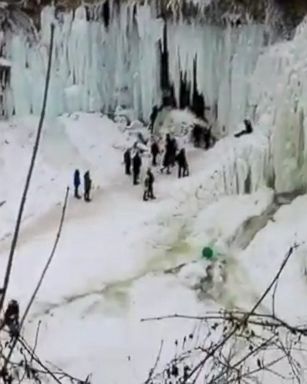 Authorities warned against getting too close to Minnesota's Minnehaha Falls after a section of ice fell on a 20-year-old woman, injuring her arm and wrist.