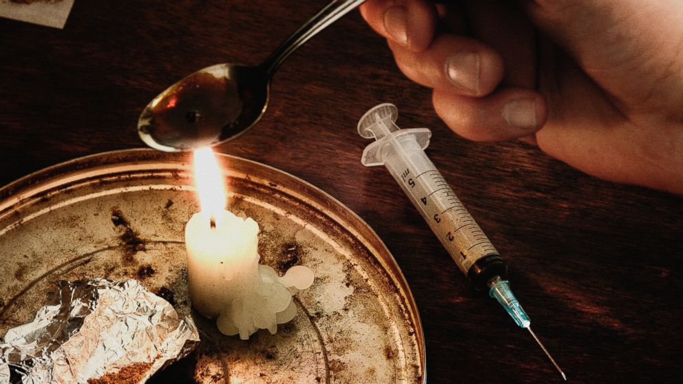 A person using heroin, in this undated photo.