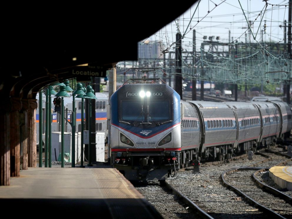 PHOTO: Amtrak Train 111, which was the first Northeast Regional train out of New York City, arrives at Union Station, May 18, 2015, in Washington, DC.