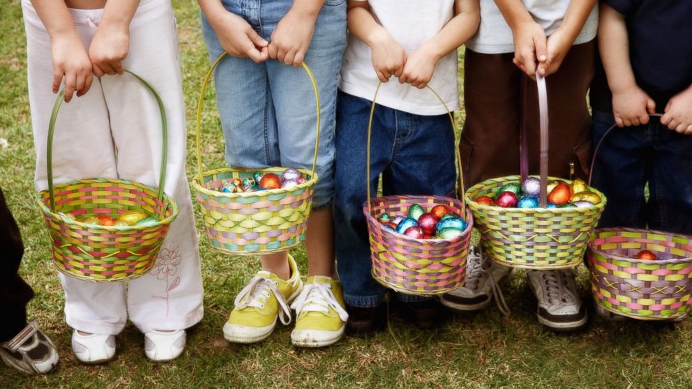 PHOTO: Group of Children with Easter Baskets.