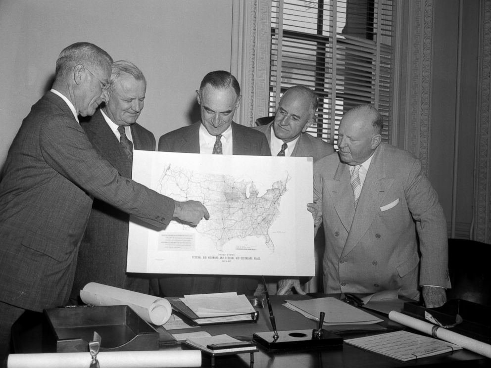 PHOTO: Members of a presidential committee began a conference with business and industrial leaders to map plans for carrying out President Eisenhower's 10-year, 50 billion dollar highway construction program. 