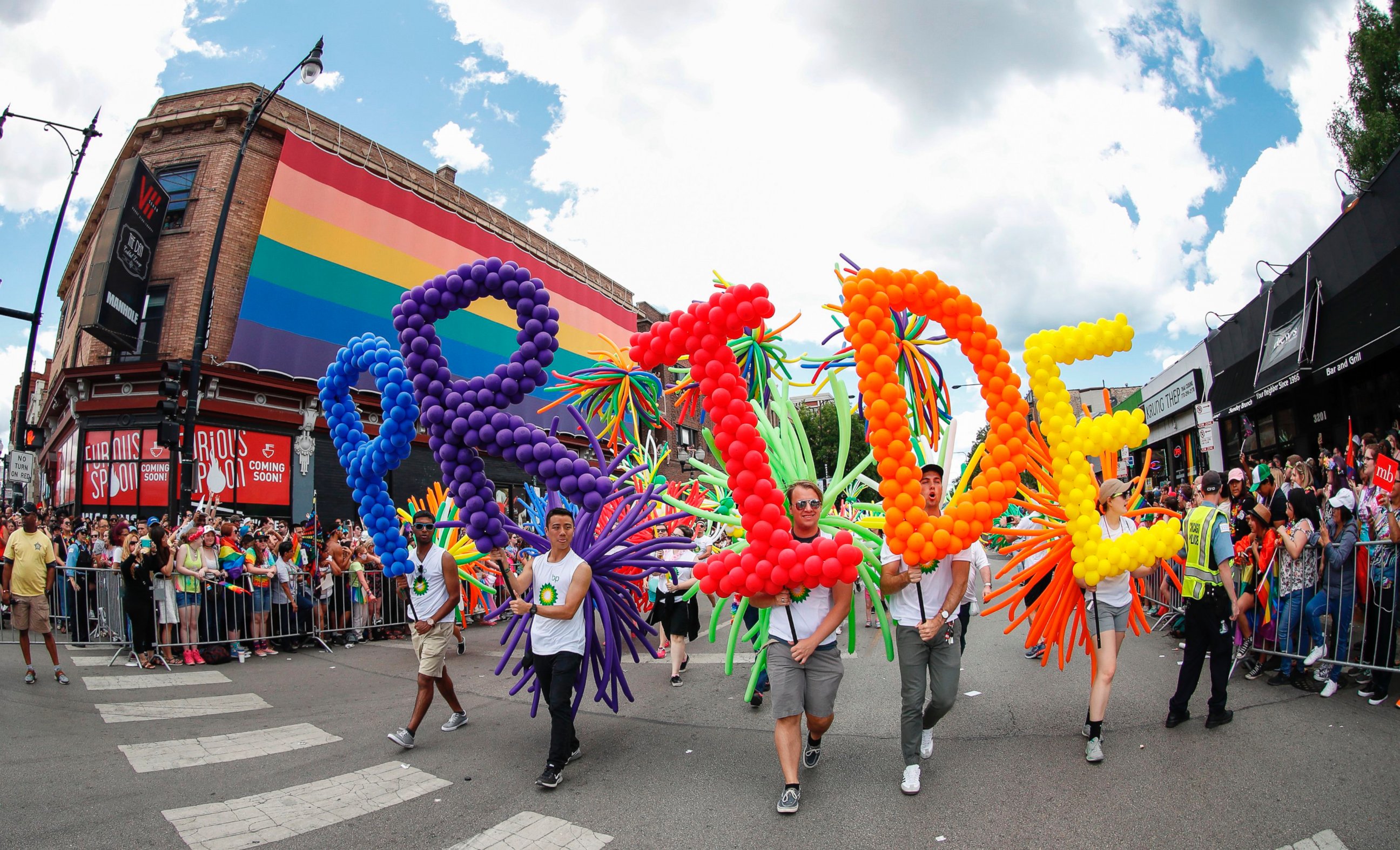 PHOTO: People celebrate the 48th annual Gay and Lesbian Pride Parade, June 25, 2017 in Chicago.