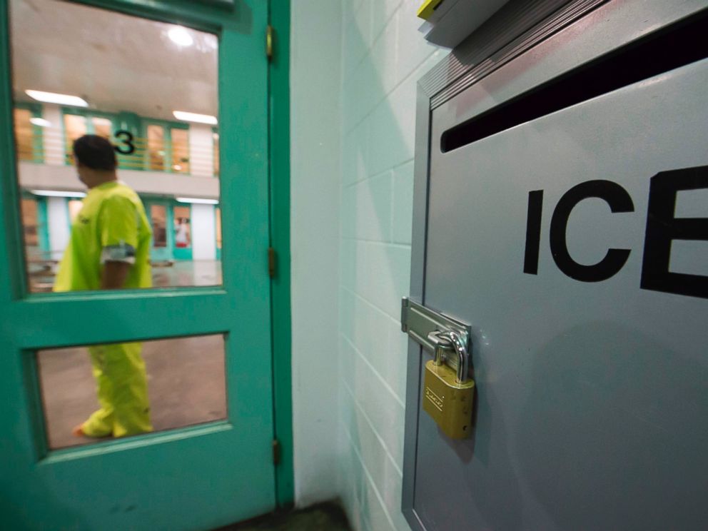 PHOTO: An immigration detainee stands near a U.S. Immigration and Customs Enforcement (ICE) grievance box in the high security unit at the Theo Lacy Facility, March 14, 2017 in Orange, California.