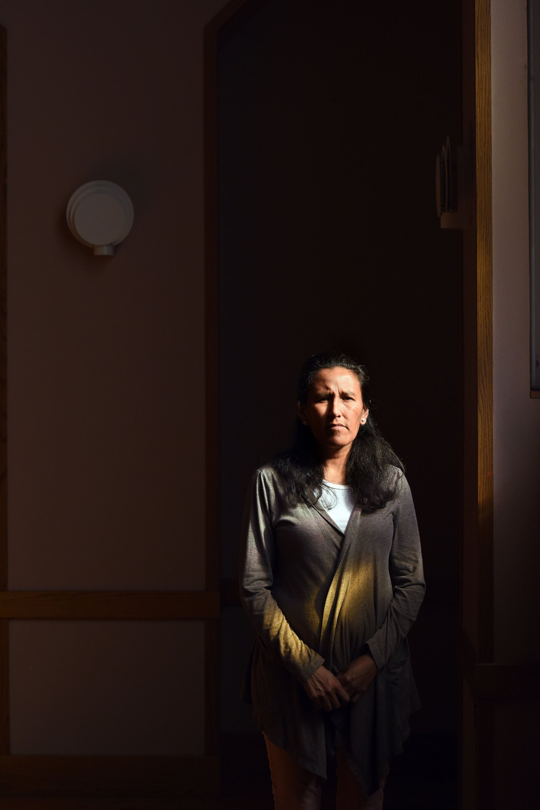 PHOTO: Jeanette Vizguerra, an undocumented mother of four, poses in the First Unitarian Society Church of Denver in Denver, Colorado, on Feb. 16, 2017. 