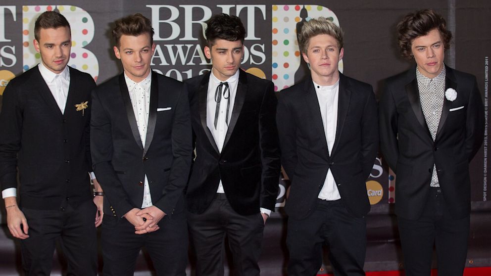 Liam Payne, Louis Tomlinson, Zayn Malik, Niall Horan, and Harry Styles of One Direction attend the Brit Awards 2013 at the 02 Arena, Feb. 20, 2013 in London.