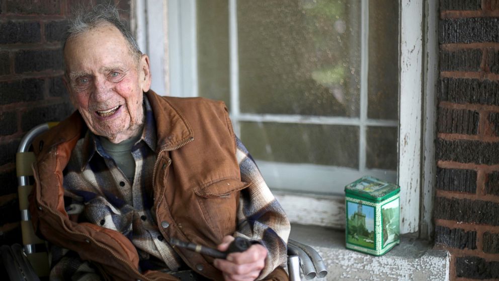 Ninety-eight-year-old Russ Gremel of Chicago, Ill. speaks about his decision to donate more than $2 million to the Audubon Society to establish a wildlife refuge, June 1, 2017, at his home in Chicago.