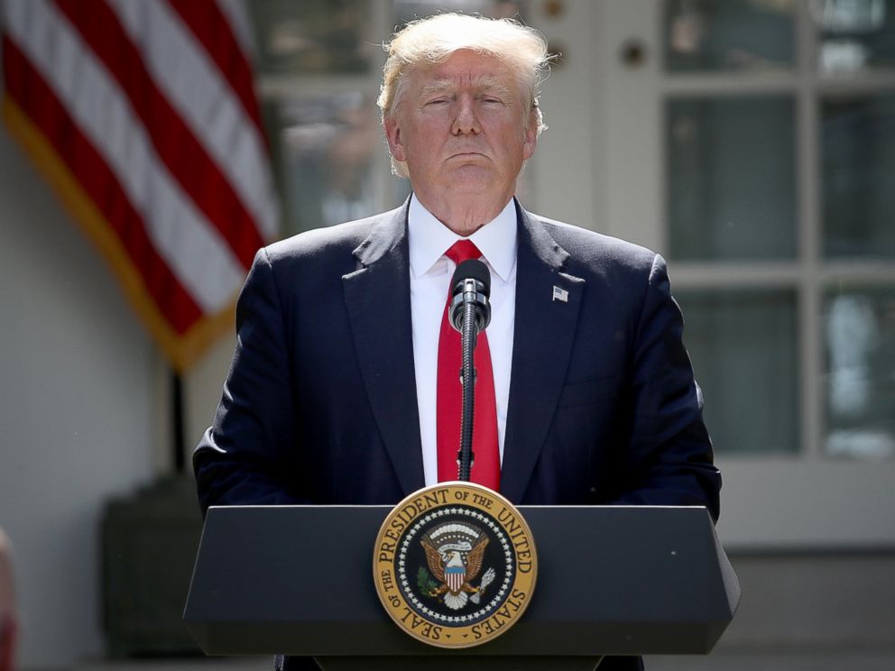 PHOTO: President Donald Trump concludes his announcement to withdraw the United States from the Paris Climate Agreement in the Rose Garden at the White House, June 1, 2017.