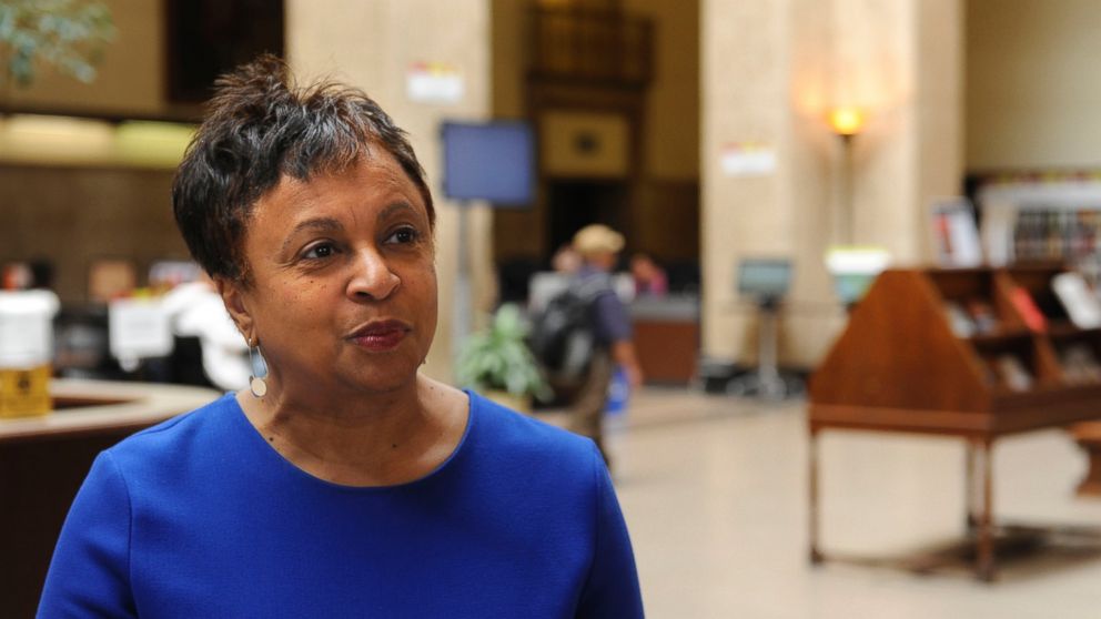 Carla Hayden, in an April 2015 file image, is confirmed by the Senate on July 13, 2016, to head the Library of Congress. Hayden is the longtime leader of Baltimore's library system.