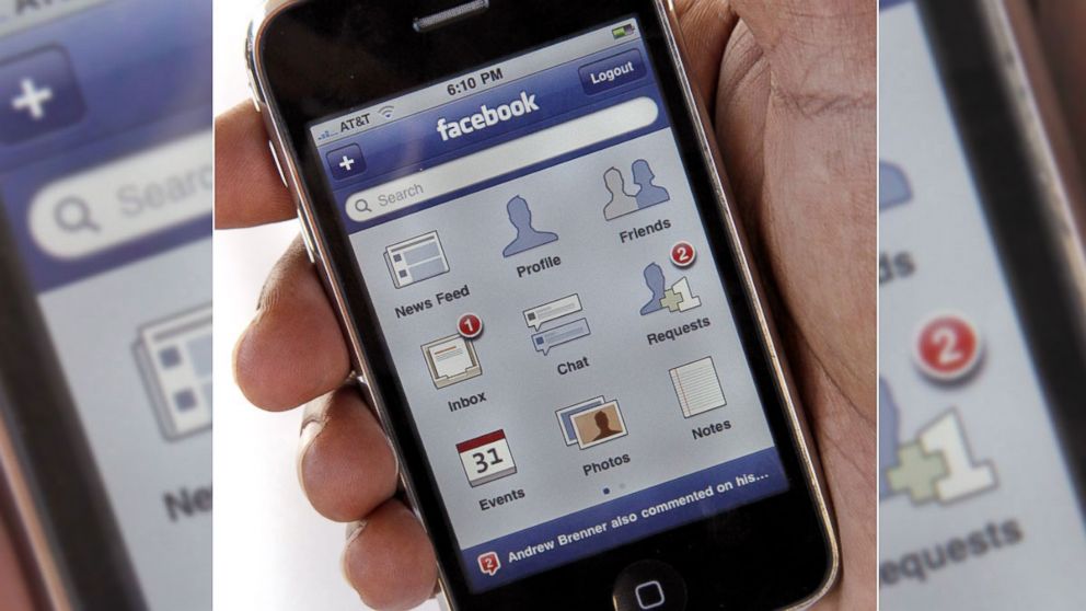 PHOTO: Facebook Inc.'s mobile application is demonstrated on an Apple Inc. iPhone at Facebook's headquarters in Palo Alto, Calif. Sept. 8, 2009. 