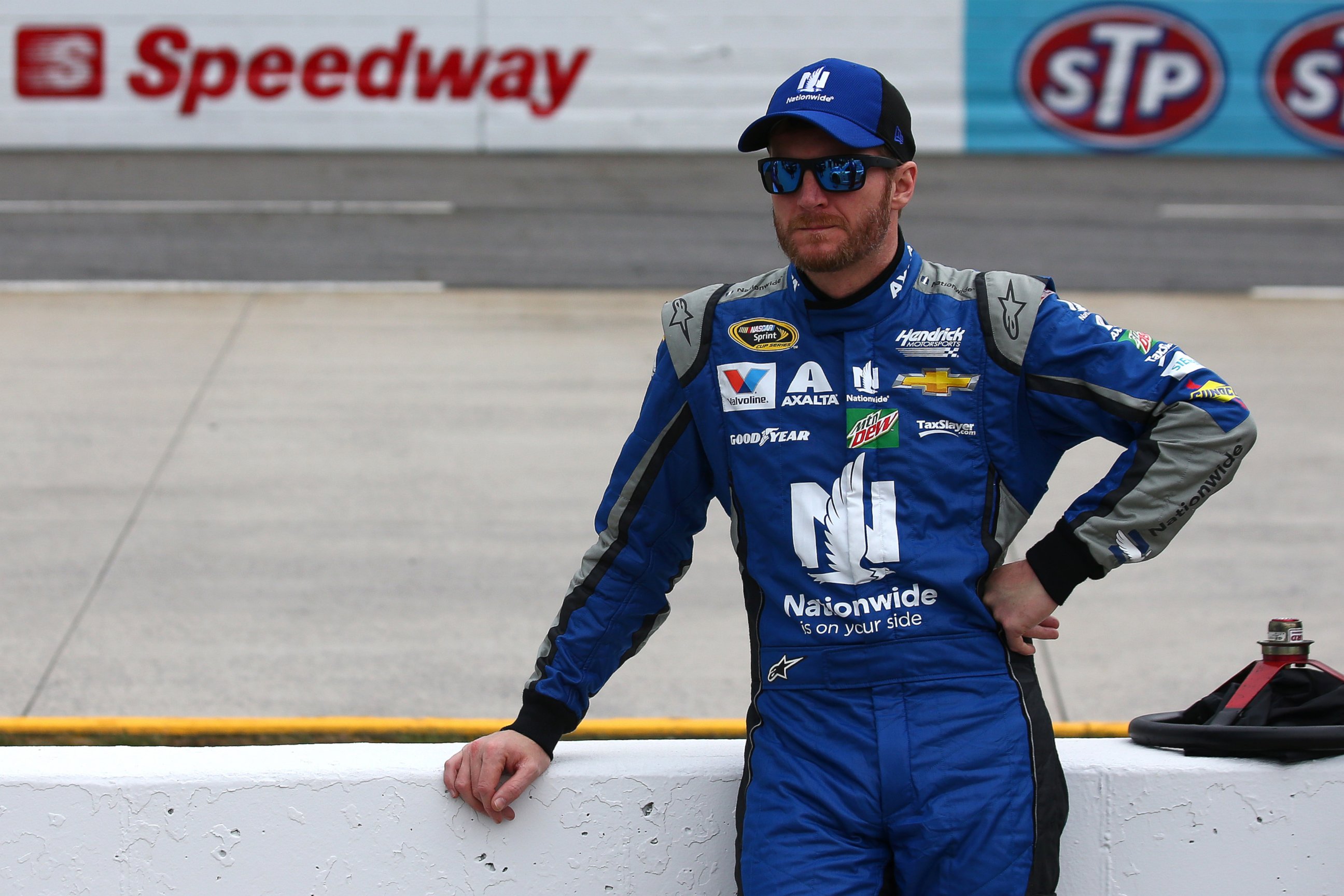 PHOTO: Dale Earnhardt Jr., driver of the #88 Nationwide Chevrolet, at the Martinsville Speedway on April 1, 2016 in Martinsville, Virginia.  
