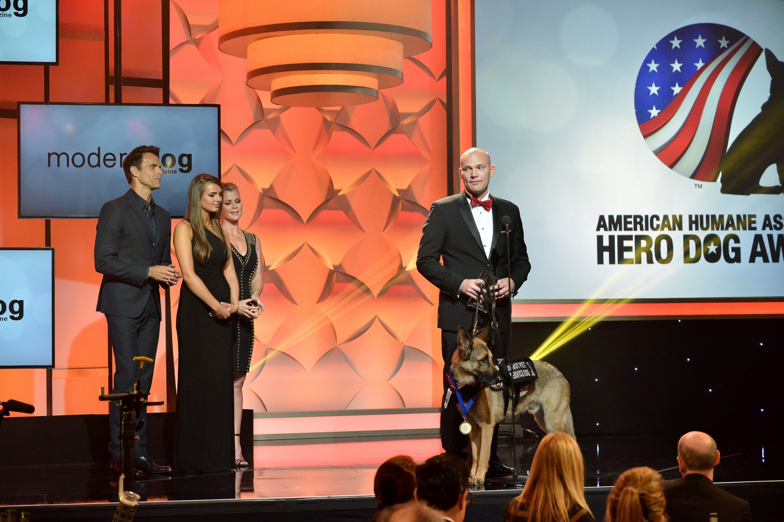 PHOTO: Jason Haag and Axel, Service Dog Category Winner at the American Humane Association's 5th Annual Hero Dog Awards 2015 are seen  at The Beverly Hilton Hotel, Sept. 19, 2015, in Beverly Hills, Calif.