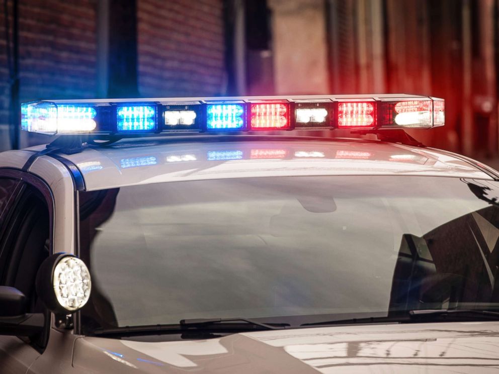 An undated file photo of flashing lights on a police car.