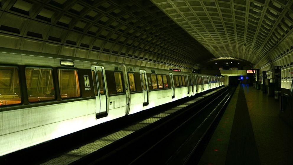 PHOTO: Washington DC metro train in an underground station is pictured in this undated photo.