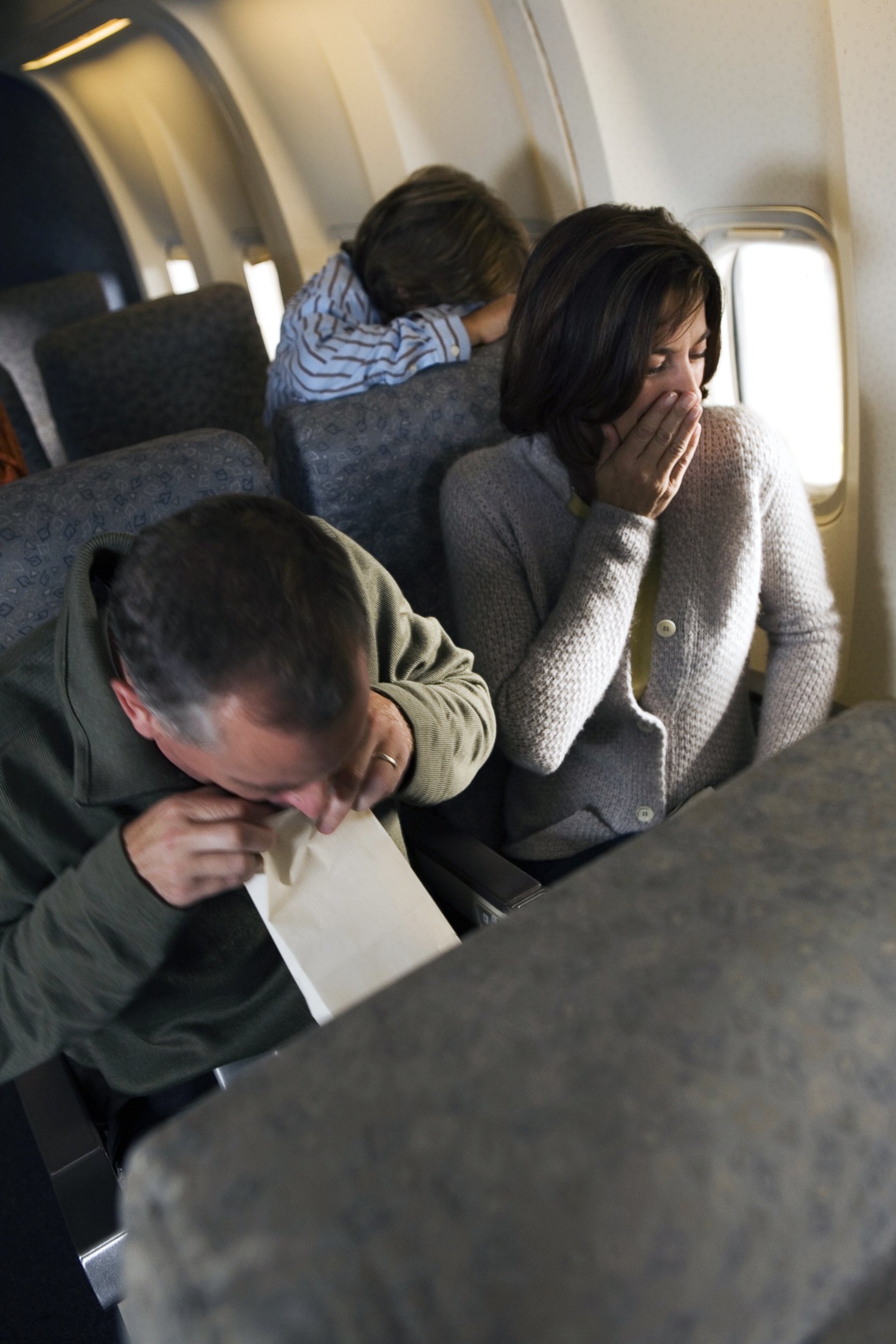 PHOTO: With the U.S. on high alert about Ebola, it's probably not a good conversation topic in flight.