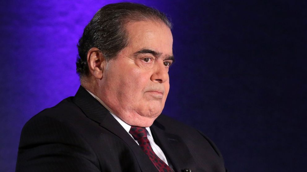 Supreme Court Justice Antonin Scalia waits for the beginning of the taping of "The Kalb Report" in Washington, April 17, 2014.