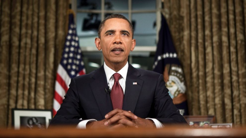 President Barack Obama speaks during a televised national address in the Oval Office at the White House in Washington, Tuesday, Aug. 31, 2010.