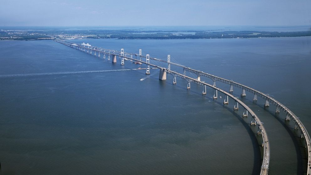 PHOTO: The Chesapeake Bay Bridge, connecting Maryland capital with the state Eastern Shore on April 11, 2012. 