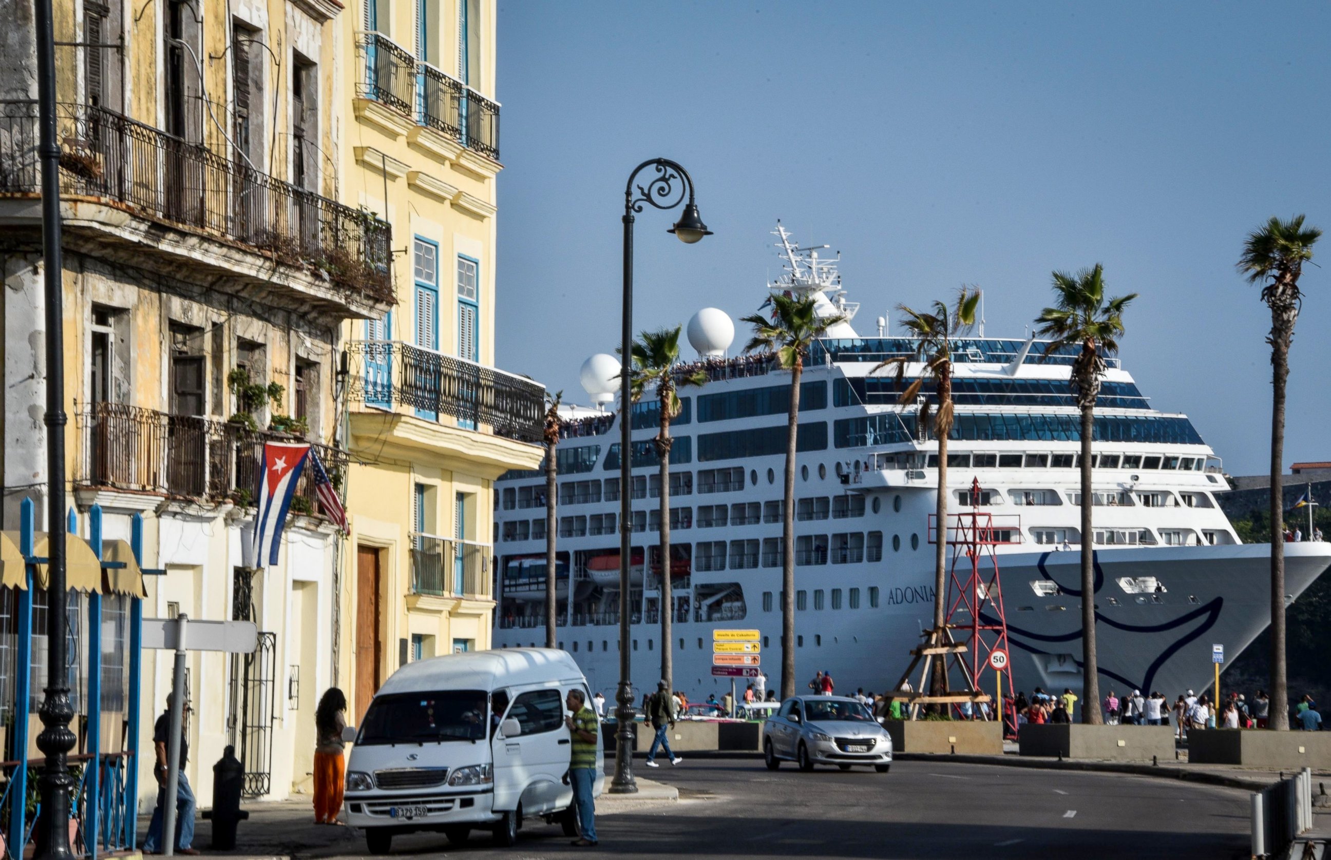 PHOTO: The first US-to-Cuba cruise ship to arrive in the island nation in decades glides into the port of Havana, May 2, 2016.  