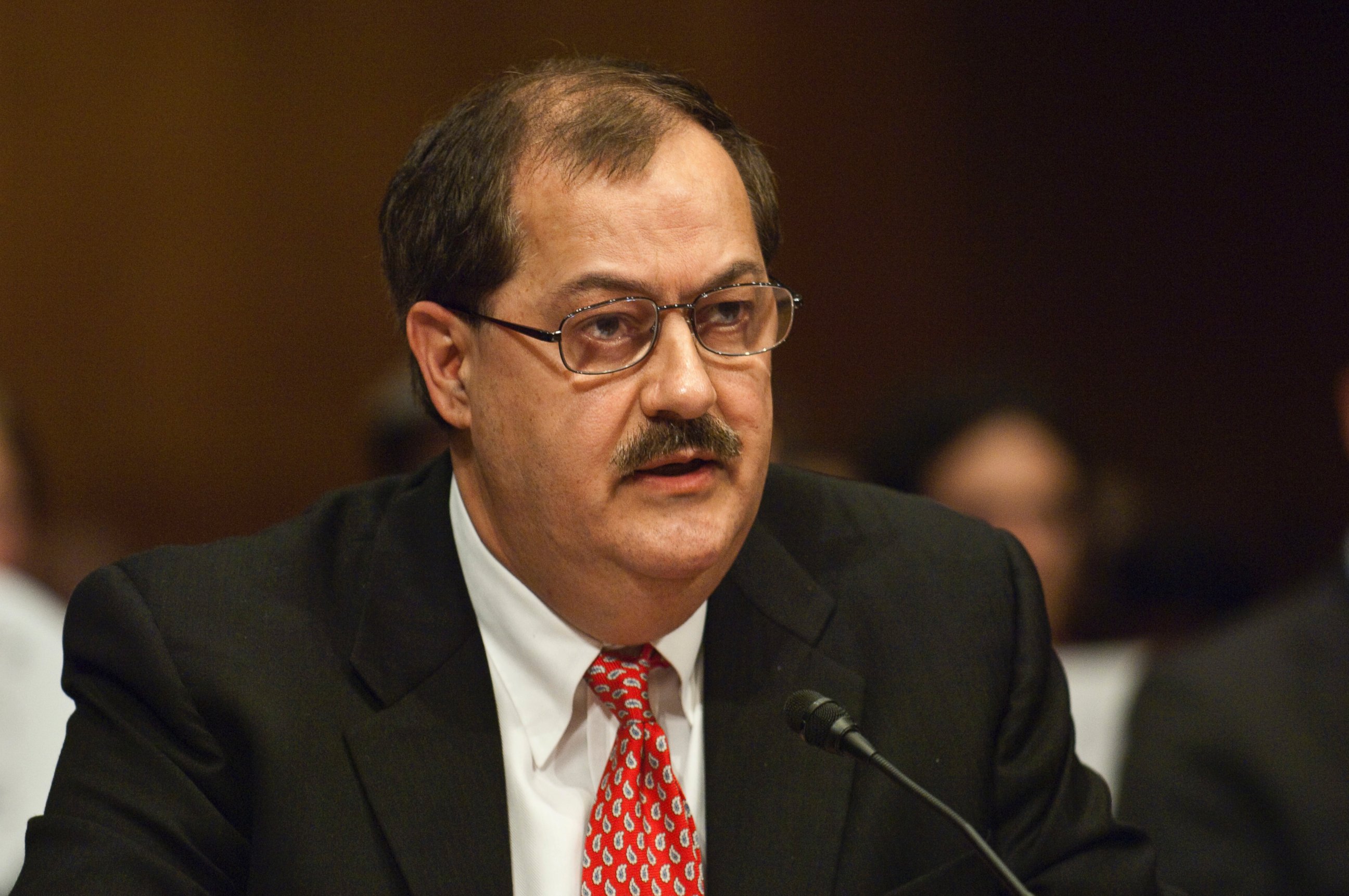 PHOTO: Don L. Blankenship, chairman and CEO of Massey Energy Co., appears before a Senate Appropriations Subcommittee on Labor, Health and Human Services, Education, and Related Agencies hearing on mine safety May 20, 2010 in Washington. 