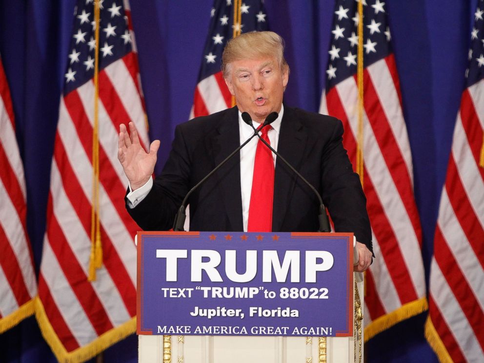PHOTO:Donald J. Trump holds a press conference at Trump National Golf Club Jupiter, March 8, 2016, in Jupiter, Fla.