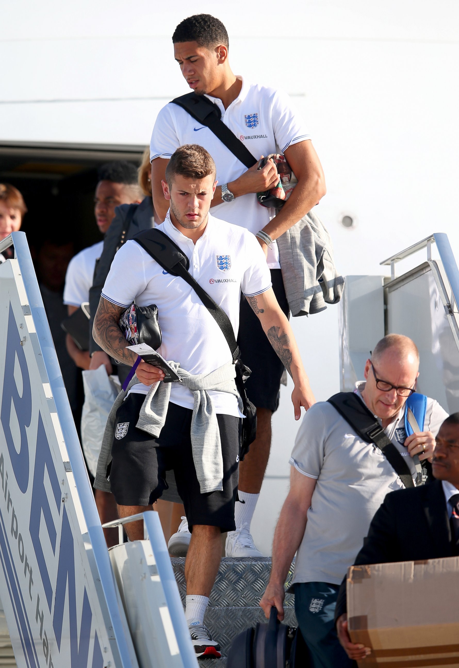 PHOTO: Team England arrives into Rio de Janeiro Galeao International Airport, June 8, 2014 in Rio de Janeiro, ahead of the 2014 FIFA world Cup.