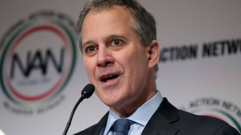 New York Attorney General Eric Schneiderman speaks at the National Action Network 2015 Convention at Sheraton New York Times Square, April 8, 2015, in New York City.