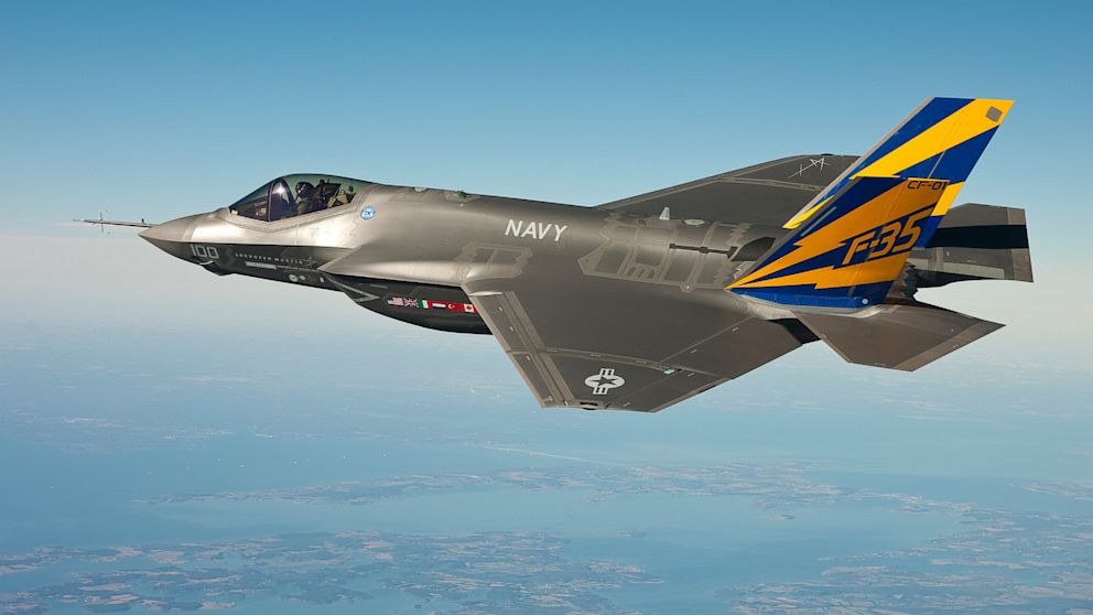 Tthe U.S. Navy variant of the F-35 Joint Strike Fighter, the F-35C, conducts a test flight, Feb. 11, 2011, over the Chesapeake Bay.