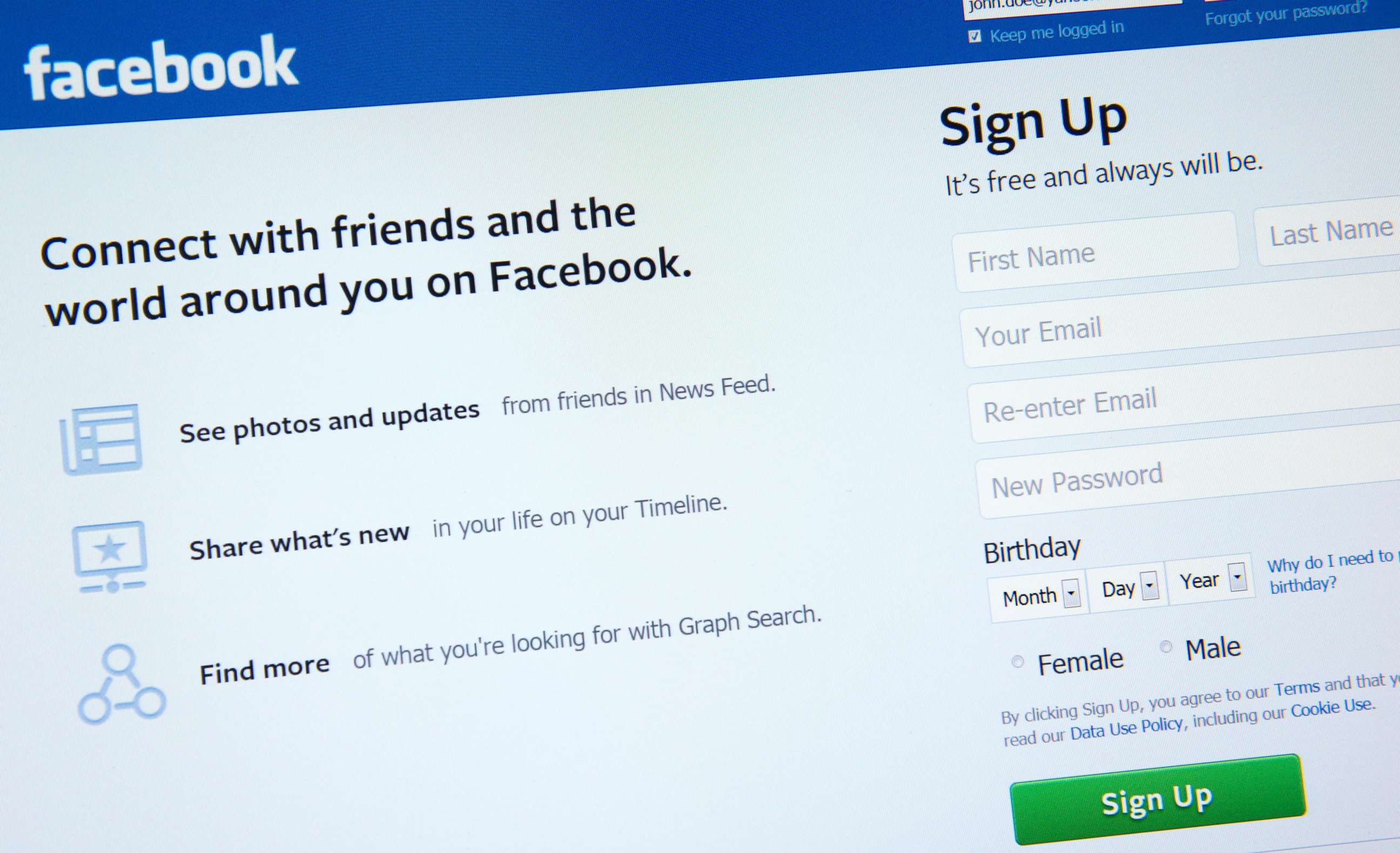 PHOTO: An undated stock photo showing the social networking site Facebook.