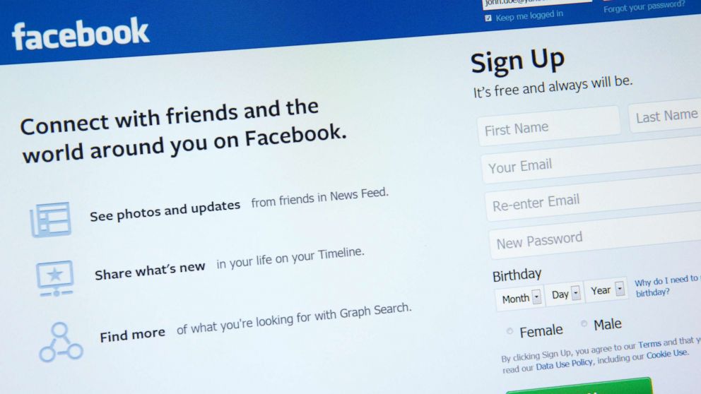 An undated stock photo showing the social networking site Facebook.