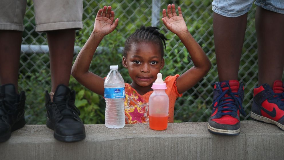 PHOTO: Gabrielle Walker, 5, protests the killing of Michael Brown on Aug. 17, 2014 in Ferguson, Mo.