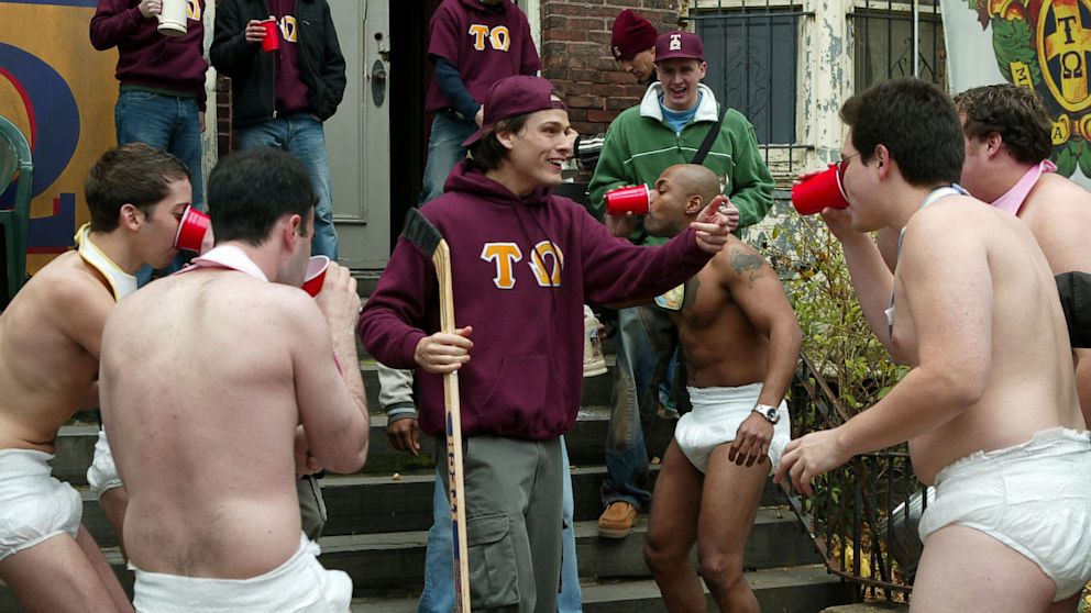 PHOTO: Fraternity brothers participate in hazing during a 'Law & Order: SPECIAL VICTIMS UNIT' television episode called "Brotherhood."