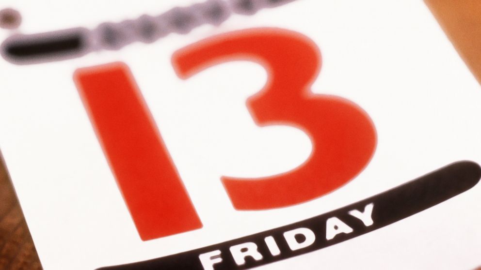 Friday the 13th is seen here on a calendar in this stock photo.
