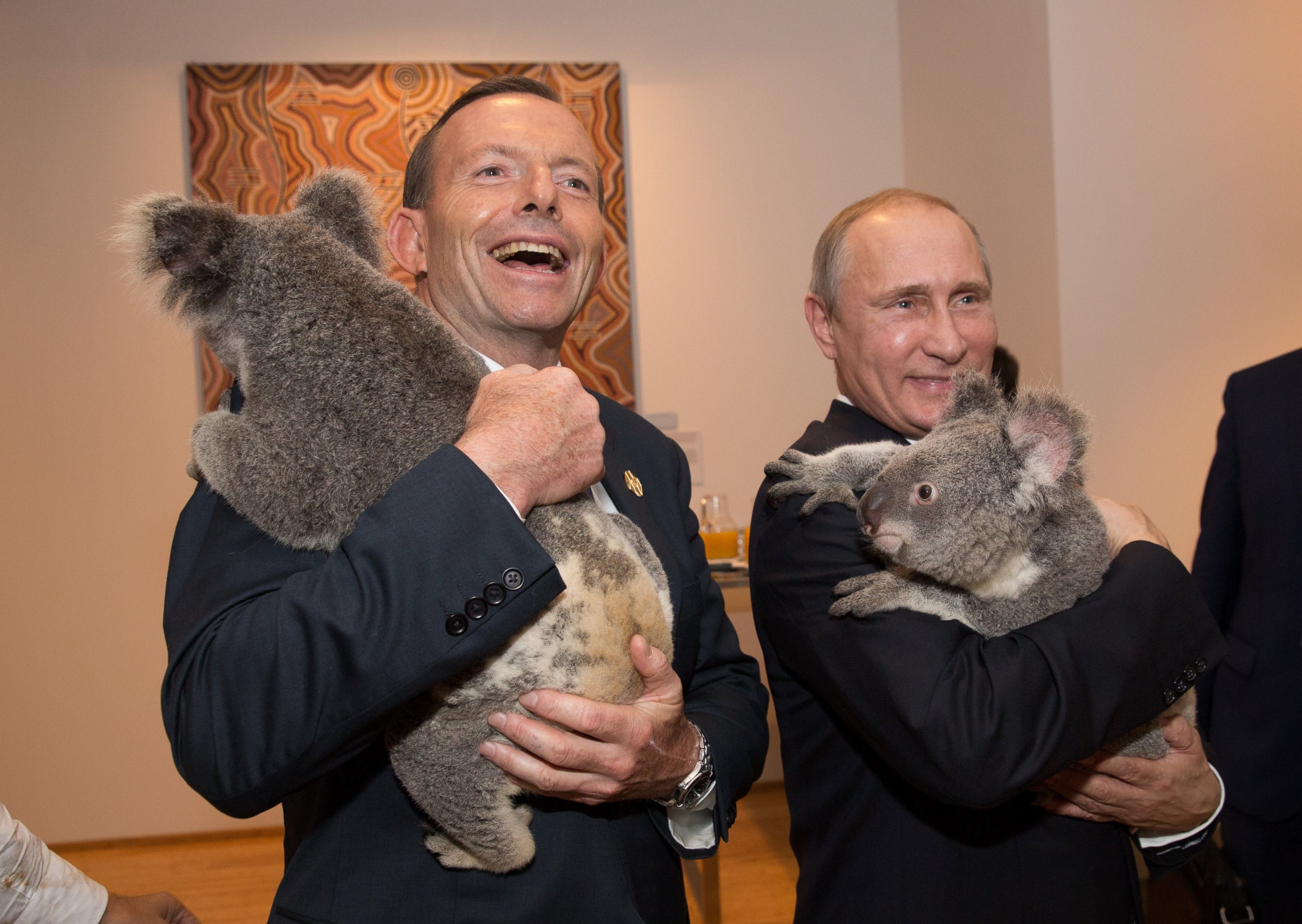 PHOTO: Australia's Prime Minister Tony Abbott and Russia's President Vladimir Putin