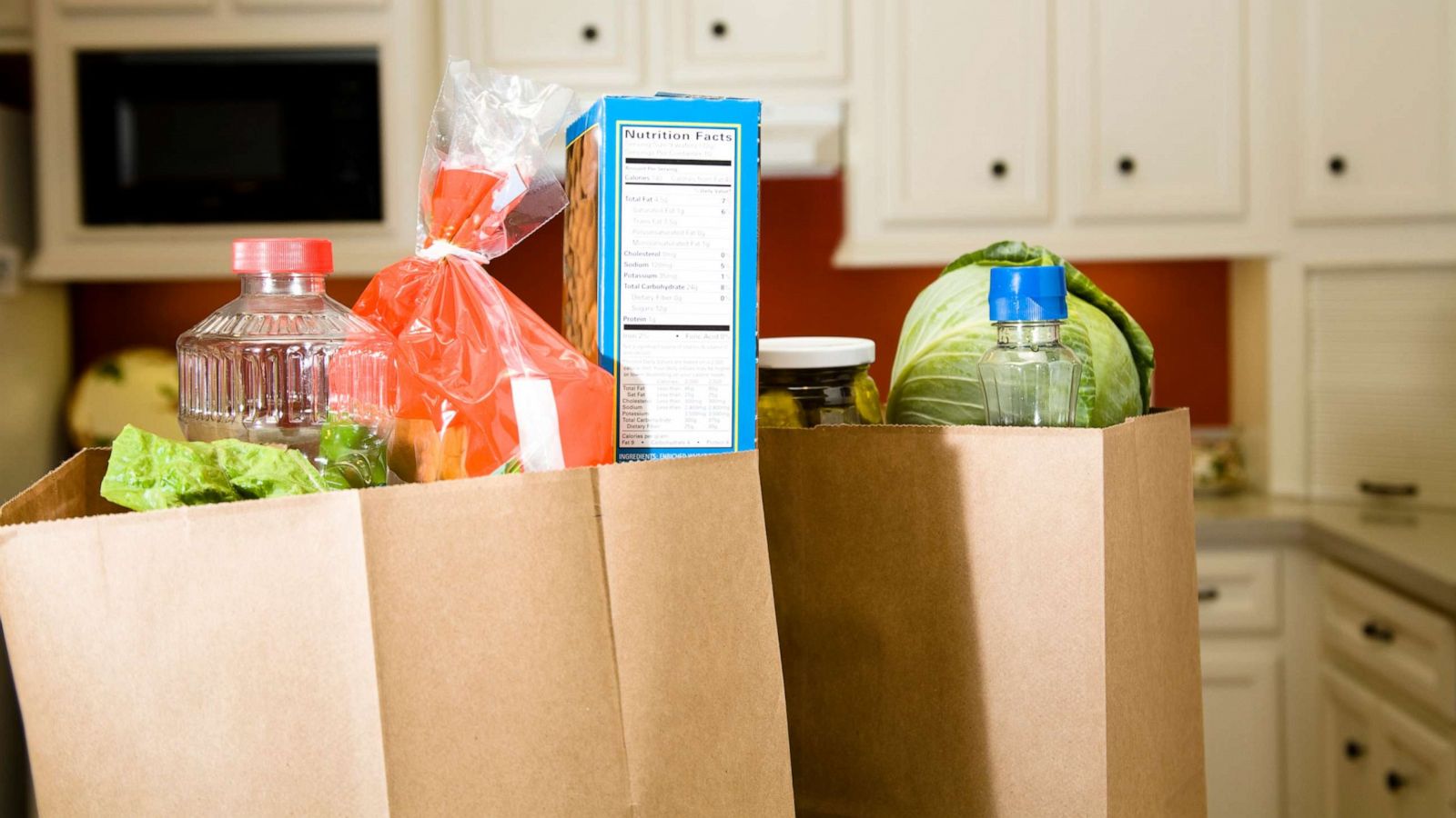 PHOTO: Grocery bags pictured on a kitchen counter in this undated stock photo.