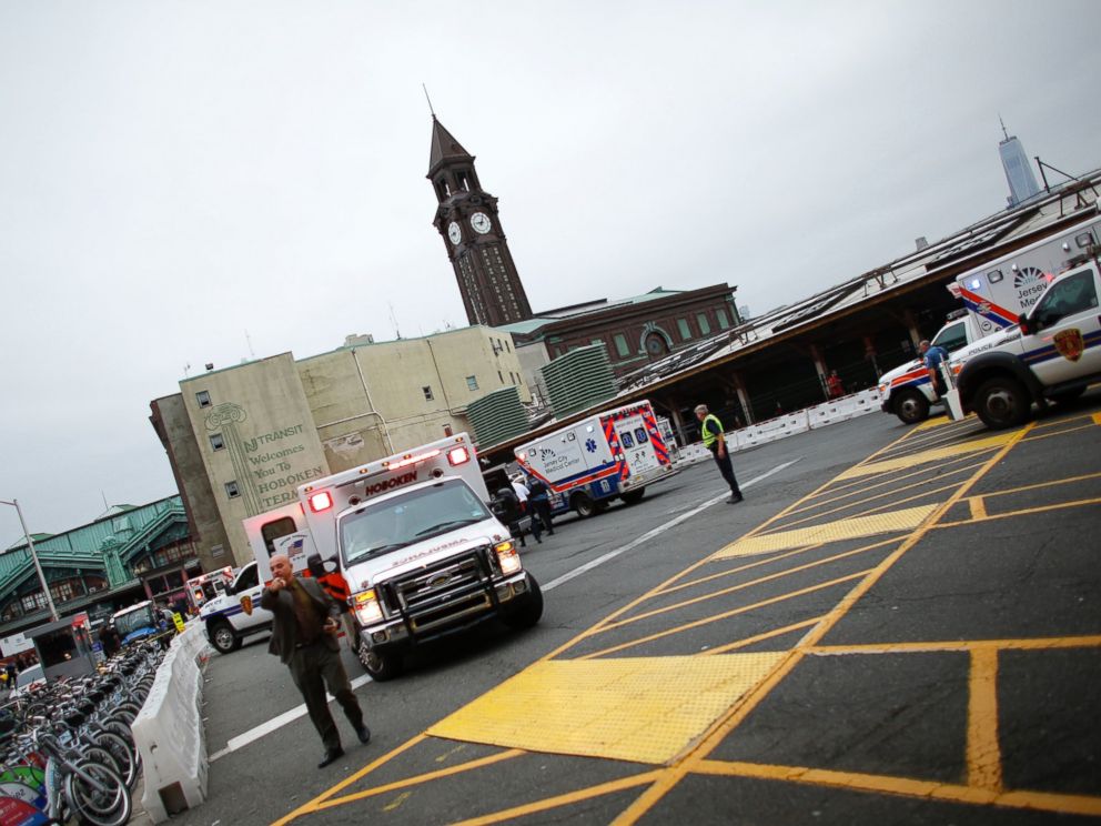 PHOTO: Emergency workers arrive at New Jersey Transits rail station in Hoboken, New Jersey, Sept. 29, 2016.
