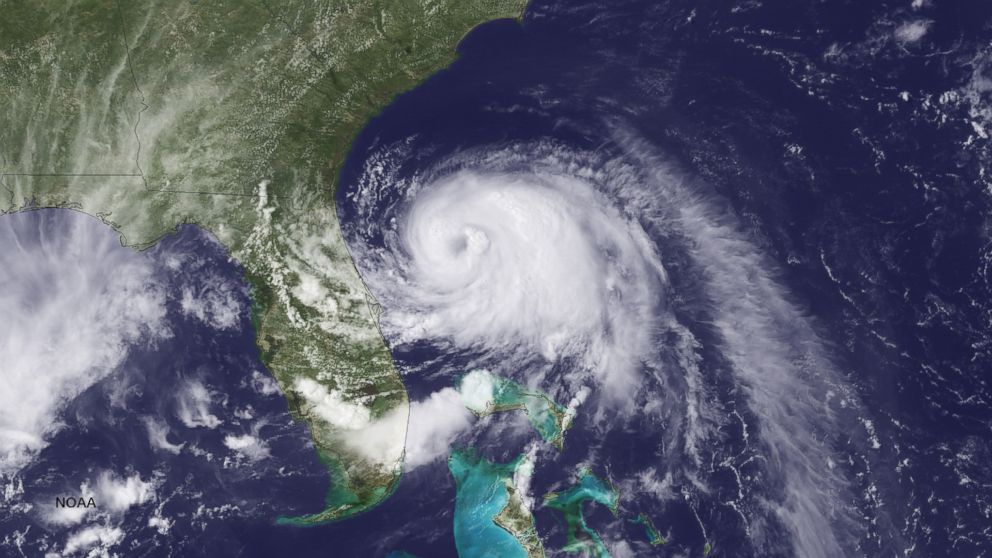 PHOTO: In this handout provided by the National Oceanic and Atmospheric Administration (NOAA) from the GOES-East satellite, Tropical Storm Arthur travels up the east coast of the United States in the Atlantic Ocean on July 2, 2014.
